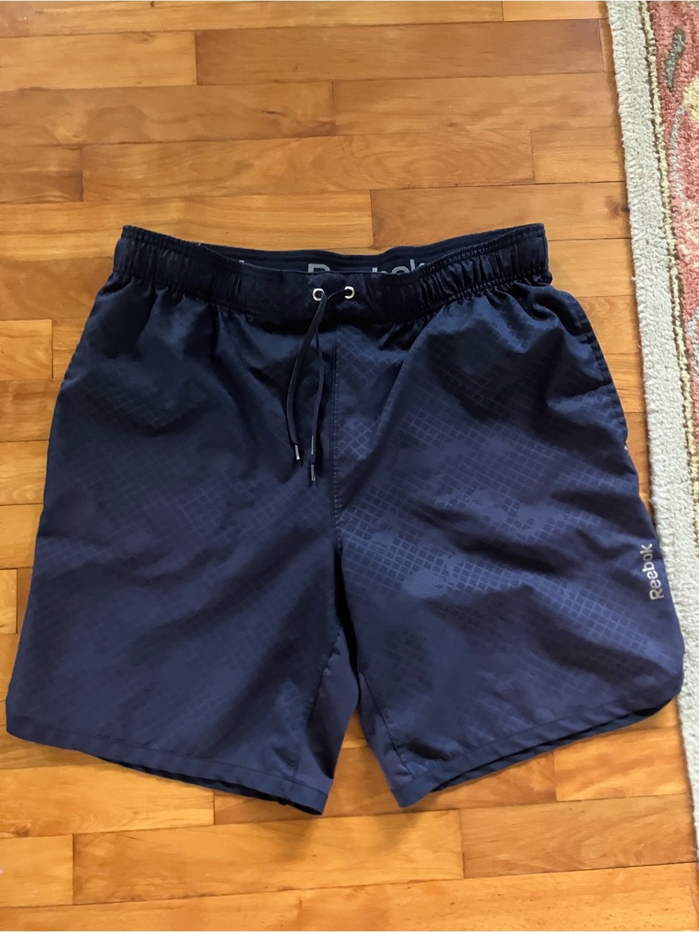 Reebok Men’s Dark Blue Swim Trunks with Drawstring